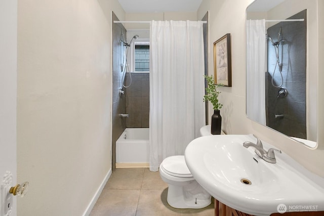 5041 Baker Ave NW, Seattle, WA 98107 - full bathroom featuring tile patterned floors and shower / tub combo with curtain