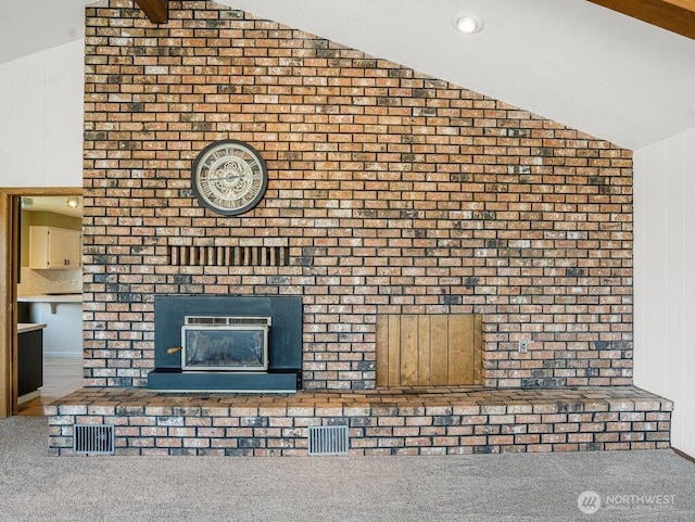 2 W Johnson Ln, Lind, WA 99341 - detailed view of a brick fireplace and carpet