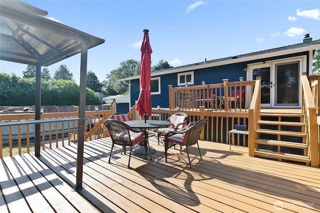 5701 38th Ct SE, Lacey, WA 98503 - wooden deck featuring outdoor dining area