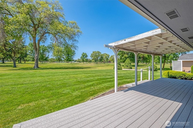 19214 Lakeview Dr, Soap Lake, WA 98851 - wooden deck with a yard