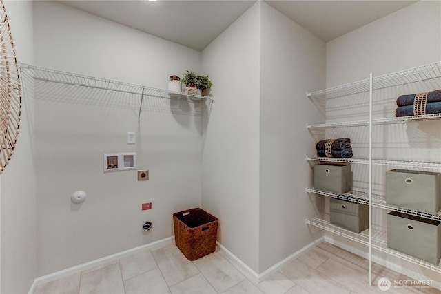 6023 Trace Dr SW, Port Orchard, WA 98367 - laundry room with electric dryer hookup, washer hookup, hookup for a gas dryer, and tile patterned flooring