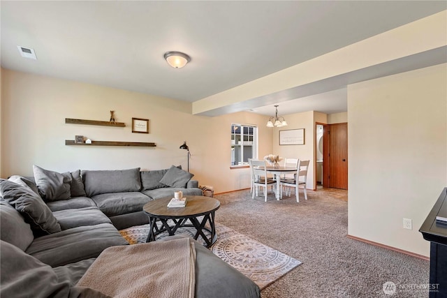 300 Saddlehorn Ln, Wenatchee, WA 98801 - living area with carpet and a chandelier