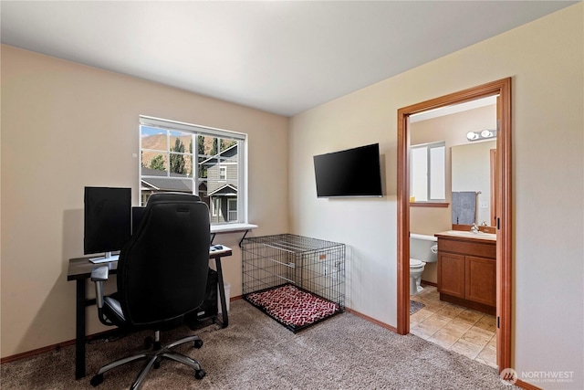 300 Saddlehorn Ln, Wenatchee, WA 98801 - home office featuring light carpet and a sink