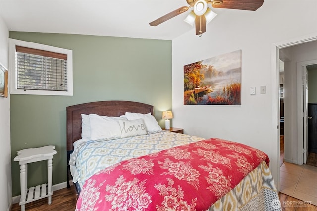 1313 Front St, Leavenworth, WA 98826 - bedroom with ceiling fan and wood finished floors