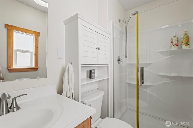 1313 Front St, Leavenworth, WA 98826 - bathroom with vanity and a stall shower
