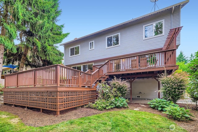 14111 NE 63rd Ct, Redmond, WA 98052 - rear view of property featuring a deck and stairs