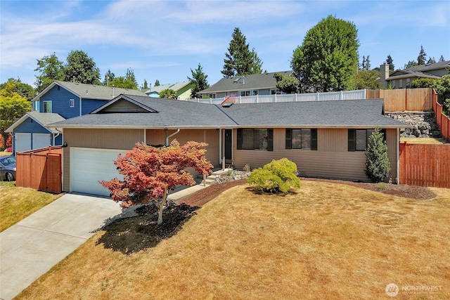8851 48th Pl W, Mukilteo, WA 98275 - ranch-style house with an attached garage, roof with shingles, and concrete driveway