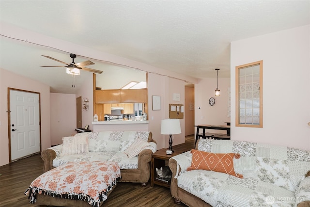 2072 Hastings Ln SE, Port Orchard, WA 98367 - living area featuring dark wood-style flooring and ceiling fan