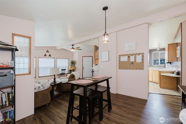 2072 Hastings Ln SE, Port Orchard, WA 98367 - dining area with dark wood-style floors and a ceiling fan