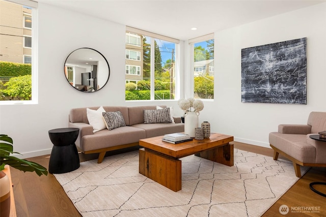 1918 5th Ave N Unit B, Seattle, WA 98109 - living room featuring light wood-type flooring and recessed lighting