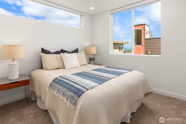 1918 5th Ave N Unit B, Seattle, WA 98109 - carpeted bedroom with baseboards and recessed lighting