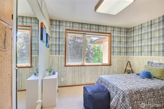 2404 SW 170th St, Burien, WA 98166 - bedroom with wallpapered walls, a wainscoted wall, and wood walls