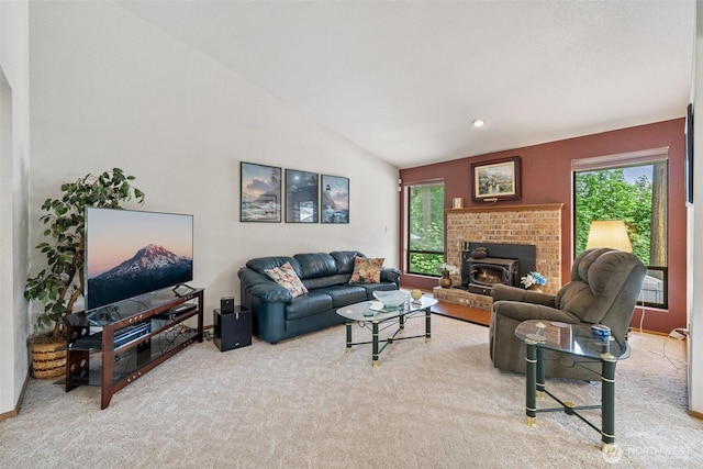 16714 Broadway Ave, Snohomish, WA 98296 - carpeted living room featuring vaulted ceiling