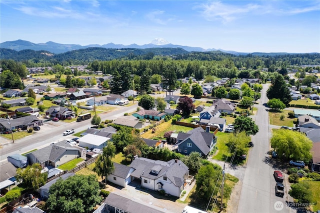 136 D St, Buckley, WA 98321 - aerial perspective of suburban area featuring mountains