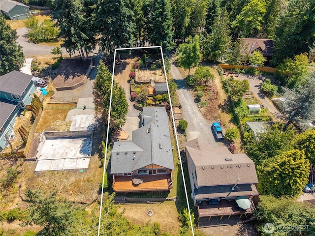 21945 Promontory Ct SE, Yelm, WA 98597 - aerial view of property and surrounding area featuring property boundaries highlighted