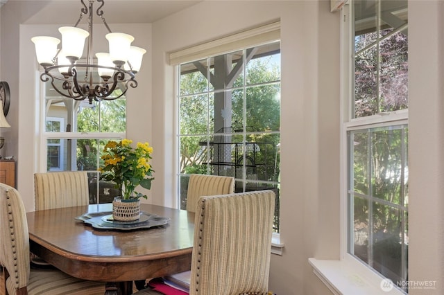 461 Klahhane Rd, Sequim, WA 98382 - dining area with a chandelier
