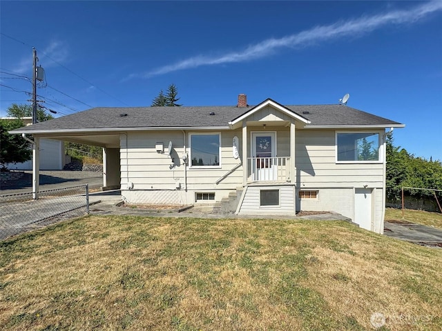 2310 S Laurel St, Port Angeles, WA 98362 - view of front of property featuring a chimney, a carport, and roof with shingles