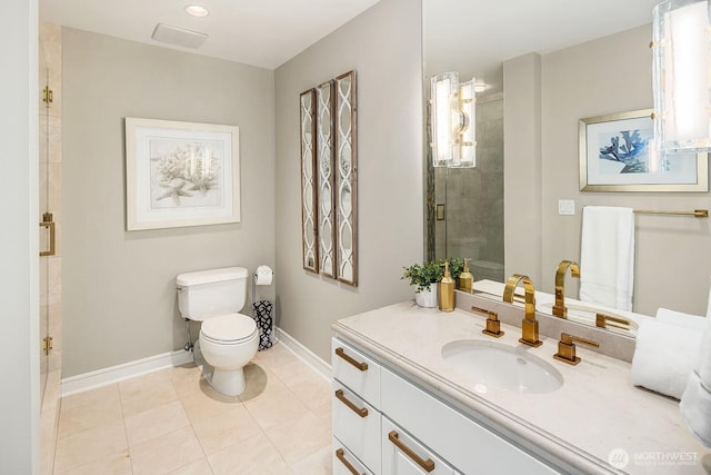 2600 2nd Ave Unit 2501, Seattle, WA 98121 - bathroom with vanity, tiled shower, and tile patterned floors