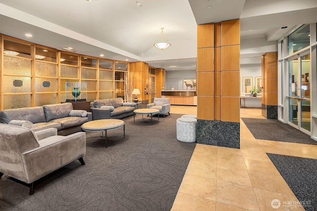 2600 2nd Ave Unit 2501, Seattle, WA 98121 - common area with recessed lighting and high vaulted ceiling