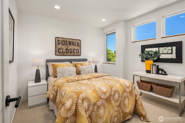 7120 44th Ave S, Seattle, WA 98118 - bedroom with light carpet and recessed lighting