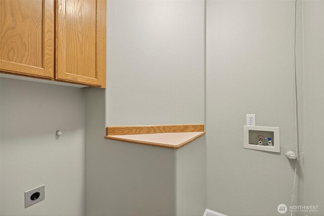 13019 NE 96th Way, Vancouver, WA 98682 - laundry room featuring electric dryer hookup, cabinet space, and washer hookup