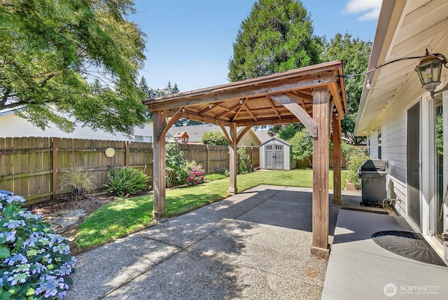 13019 NE 96th Way, Vancouver, WA 98682 - fenced backyard with a shed, grilling area, a patio area, and a gazebo