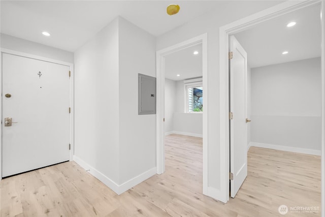 610 Northshore Dr Unit 6123, Bellingham, WA 98226 - entryway featuring light wood-style flooring, electric panel, and recessed lighting