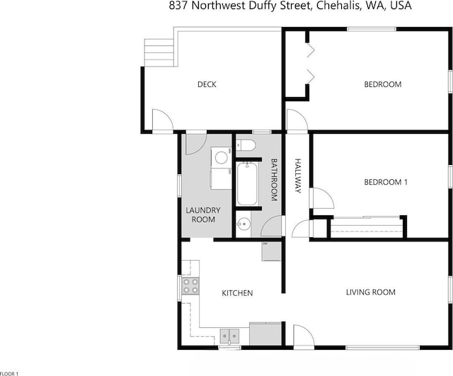837 NW Duffy St, Chehalis, WA 98532 - view of home floor plan