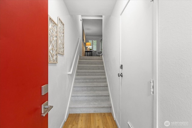728 NW 189th Ln, Shoreline, WA 98177 - stairs featuring wood finished floors and baseboards