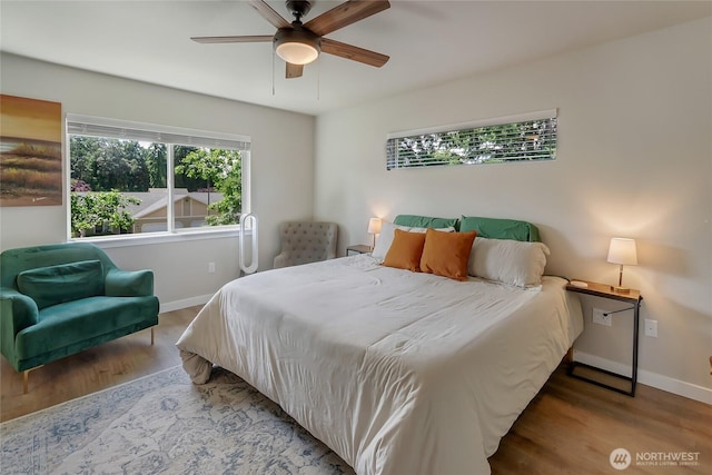 15539 Bergh Ct SE, Yelm, WA 98597 - bedroom featuring wood finished floors and ceiling fan