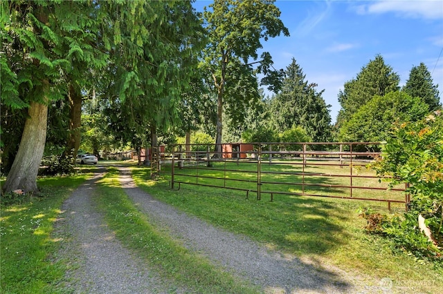 472 Iris Ln, Camano Island, WA 98282 - view of dirt / gravel driveway featuring a gate