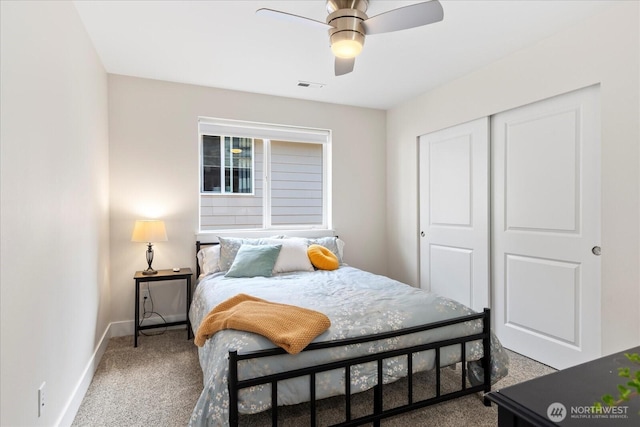 6010 155th St SW, Edmonds, WA 98026 - carpeted bedroom featuring a closet and a ceiling fan