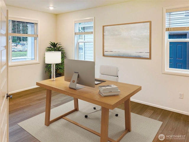 17911 139th Pl E, Puyallup, WA 98374 - home office with baseboards and wood finished floors