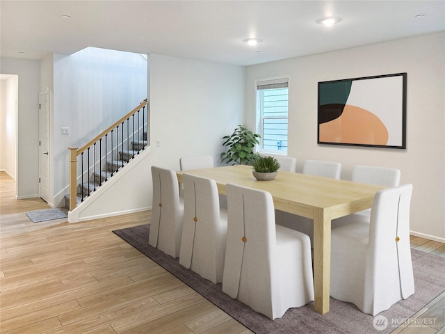 17911 139th Pl E, Puyallup, WA 98374 - dining room featuring light wood-style flooring and stairway