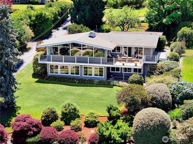 29812 Marine View Dr SW, Federal Way, WA 98023 - back of house with a lawn and a balcony