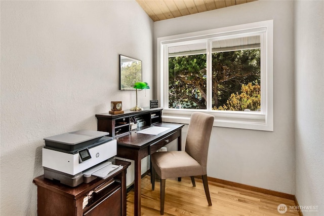 29812 Marine View Dr SW, Federal Way, WA 98023 - home office featuring light wood finished floors and wooden ceiling