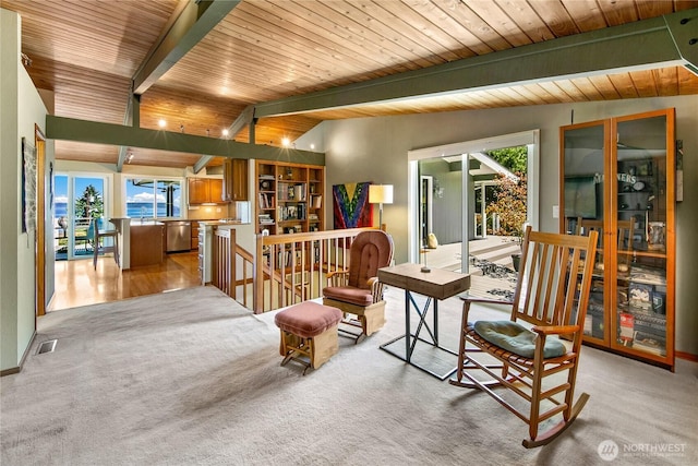 29812 Marine View Dr SW, Federal Way, WA 98023 - office featuring wood ceiling and light colored carpet