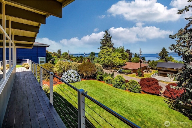 29812 Marine View Dr SW, Federal Way, WA 98023 - deck featuring a yard and a water view