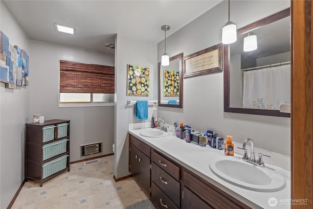 23019 Arlington Heights Rd, Arlington, WA 98223 - full bathroom with double vanity and baseboards