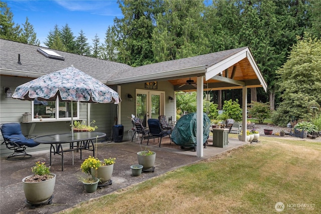 23019 Arlington Heights Rd, Arlington, WA 98223 - view of patio / terrace featuring french doors and grilling area