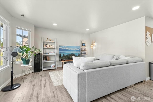2427 Spruce Rd, Lake Stevens, WA 98258 - living room with plenty of natural light, light wood-style floors, and recessed lighting