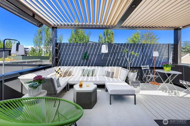 1117 34th Ave Unit B, Seattle, WA 98122 - view of patio featuring outdoor lounge area and a wooden deck