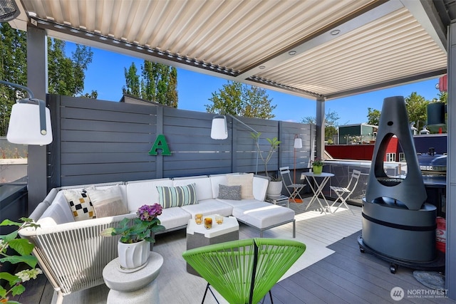 1117 34th Ave Unit B, Seattle, WA 98122 - wooden terrace with an outdoor living space