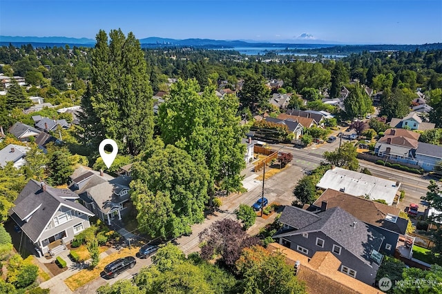 6518 18th Ave NE, Seattle, WA 98115 - aerial perspective of suburban area featuring a mountain backdrop