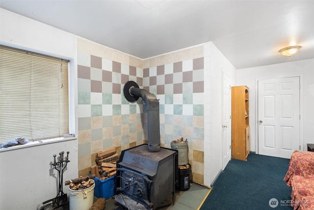 1869 Van Hoesen Rd, Onalaska, WA 98570 - detailed view of a wood stove and tile walls