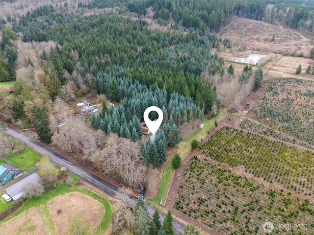 1869 Van Hoesen Rd, Onalaska, WA 98570 - aerial view of property's location featuring a heavily wooded area and rural landscape