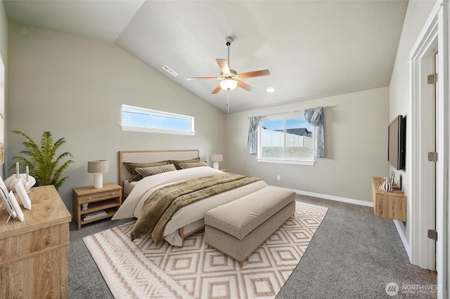 1330 Caprio Loop, Walla Walla, WA 99362 - carpeted bedroom featuring vaulted ceiling and ceiling fan
