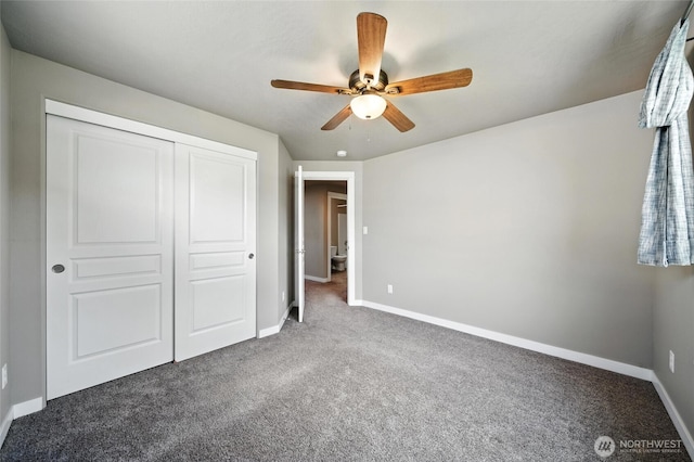 1330 Caprio Loop, Walla Walla, WA 99362 - unfurnished bedroom featuring carpet, a closet, and a ceiling fan