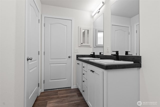 2120 77th Street Ct E, Tacoma, WA 98404 - full bath featuring double vanity and wood finished floors