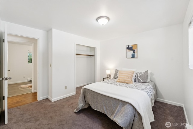 19520 Grannis Rd, Bothell, WA 98012 - bedroom featuring carpet flooring, a closet, and a baseboard heating unit